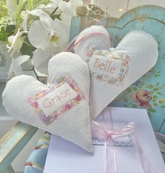 Personalised Ditsy Linen Name Heart, 5 of 10