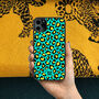 Green Cheetah Print iPhone Case 12 13 14 15 Se, thumbnail 3 of 5