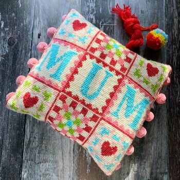 Cross Stitch Mum Granny Square Letterbox Craft Kit, 7 of 7