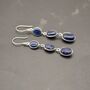 Blue Sapphire Drop Silver Earrings, thumbnail 2 of 8