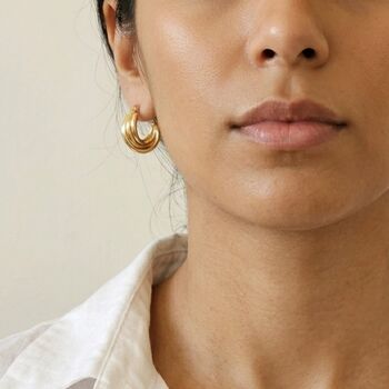 Twisted Hoops Gold Non Tarnish Waterproof, 6 of 9