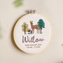 Personalised Woodland Design New Baby Details Hoop, thumbnail 1 of 3