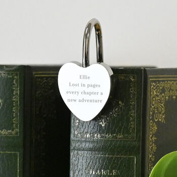 Personalised Message Engraved Silver Heart Bookmark – Meaningful Gift, 3 of 7