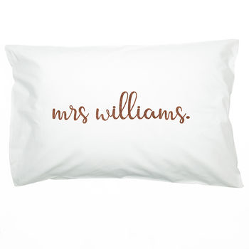 Wedding Mr And Mrs Personalised Pillow Case Set, 5 of 10