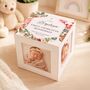 Personalised Christening Floral Photo Cube, thumbnail 1 of 4