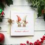 Handmade Special Couple Personalised Christmas Card, Skating Gonk Design, thumbnail 1 of 4