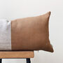 Lumbar Linen Cushion Cover Brown And Grey, thumbnail 3 of 5