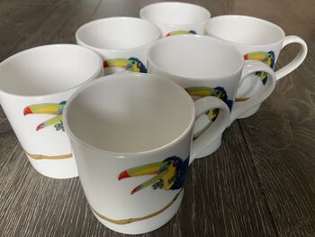 Toucan Print Illustrated Mug Sets Of Two, Four Or Six, 5 of 6