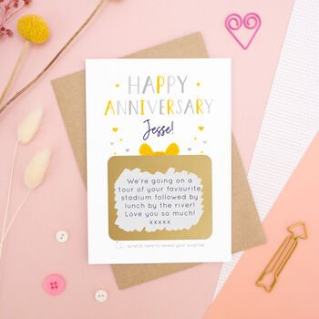 Personalised Anniversary Present Scratch Card, 4 of 10