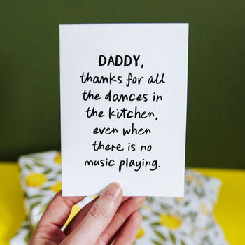 Personalised Funny Parent Card Thanks For All The Dances In The Kitchen, 4 of 7