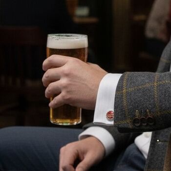 Personalised Cricket Ball Leather Cufflinks, 7 of 12