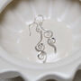 Sterling Silver Reflected Twirl Dangly Earrings, thumbnail 6 of 7