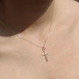 14ct Solid Gold Cross Necklace, thumbnail 2 of 4