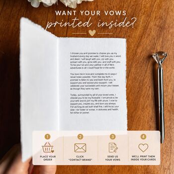 Vow Books Personalised Wedding Reading Cotton Cards, 6 of 12