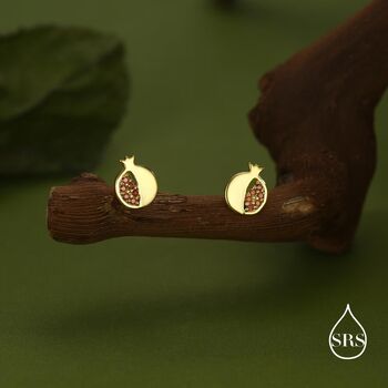 Seeds Of Joy Pomegranate Studs Earrings In Sterling Silver, 4 of 12