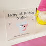 Personalised Koala Acrylic Birthday Block Gift, thumbnail 1 of 6