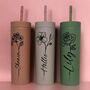 Personalised Birth Flower Name Skinny Tumbler, thumbnail 1 of 6