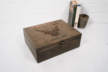 Stag Personalised Cufflink And Watch Box, 6 of 8