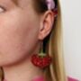 Small Red Tomato Glitter Resin Earrings / Tomato Girl Aesthetic / Mediterranean Style Earrings / Gift For Foodies, thumbnail 6 of 6