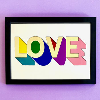 Inlaid Rainbow Mirror Love Sign, 2 of 6