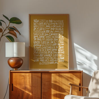 Can't Help Falling In Love Elvis, Song Lyrics Wall Art, 7 of 10
