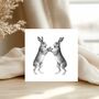 Boxing Hares Countryside Greeting Card, thumbnail 1 of 5