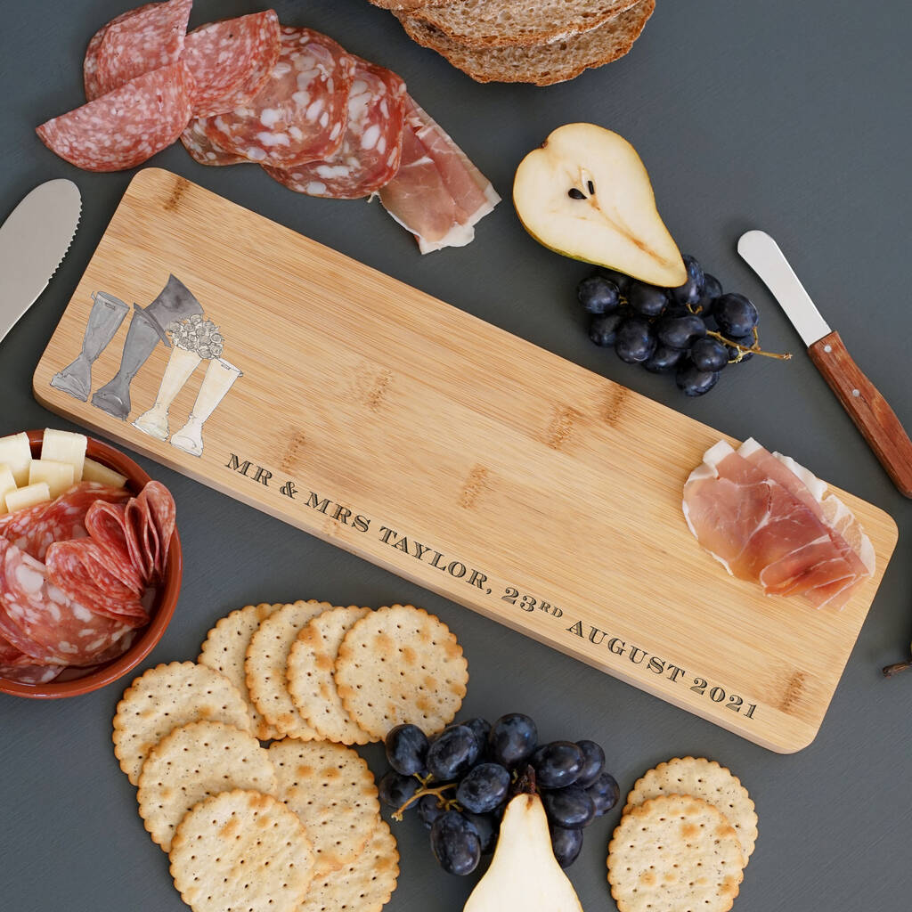 Personalised Wedding Welly Boot Charcuterie Board, 1 of 2