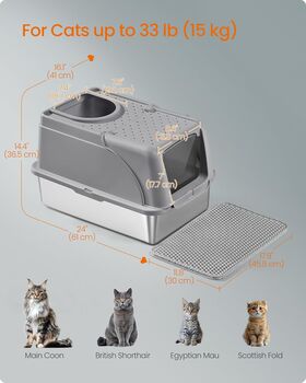 Stainless Steel Cat Litter Box Enclosed Xl, 2 of 6