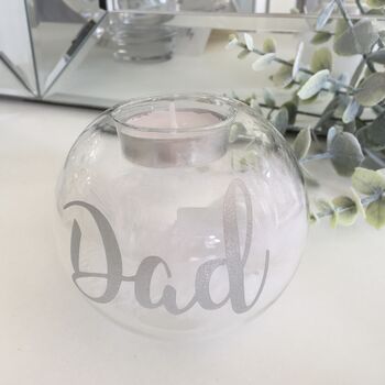 Personalised Feather Glass Memorial Tea Light Holder, 5 of 6