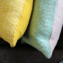 Fair Isle And Block Colour Knitted Square Cushion, thumbnail 5 of 6