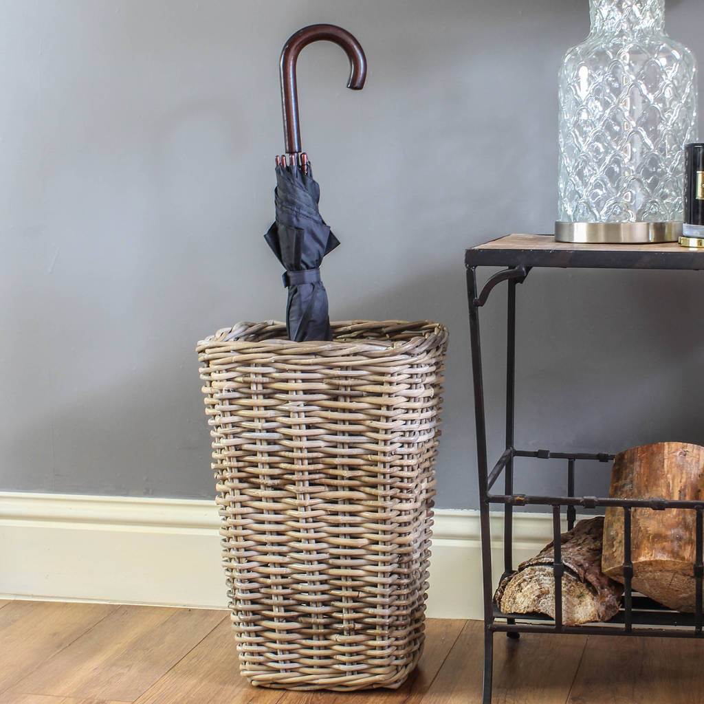 eaton rattan umbrella basket by marquis & dawe
