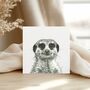 Myra The Meerkat Luxury Blank Greeting Card, thumbnail 1 of 7