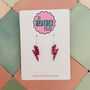 Small Vibrant Pink Glitter Lightning Bolt Earrings / Hot Pink Barbiecore Jewellery / 2000s Aesthetic Jewellery, thumbnail 1 of 5