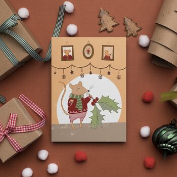 Woodland Mouse Christmas Card, 2 of 3
