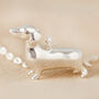 Sausage Dog Necklace In Silver Plating, thumbnail 1 of 4