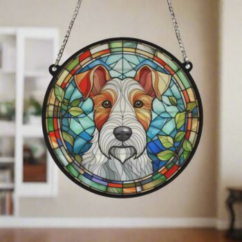 Fox Terrier Stained Glass Effect Suncatcher, 4 of 5