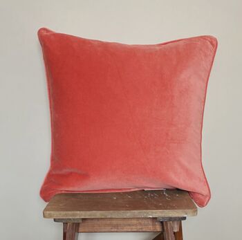 Plush Velvet Cushion Cover Redwood Pink, 2 of 3