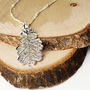 Small Lacey Oak Real Leaf Necklace, thumbnail 8 of 12
