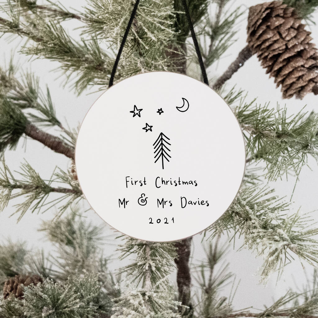Personalised First Christmas Married Mr And Mrs Bauble