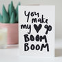 Make My Heart Go Boom Hand Lettered Valentines Day Card, thumbnail 1 of 2
