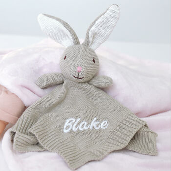 Personalised Knitted Bunny Comforter, 4 of 9