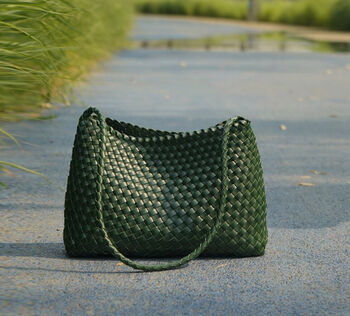 Hand Weaving Vegan Leather Shoulder Bag, 2 of 12