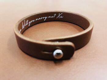 Personalised New Parent Birth Date Leather Bracelet, 9 of 10