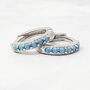 Turquoise December Birthstone Small Silver Huggie Hoops, thumbnail 1 of 4