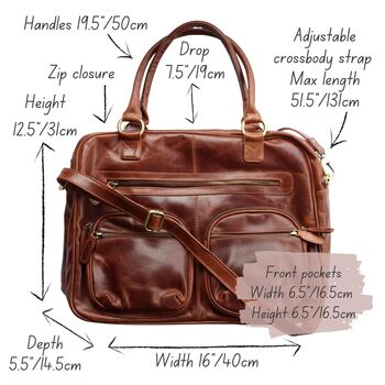 Brown Leather Overnight Holdall Bag, 6 of 6