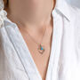 Molten Sterling Silver Blue Opal Heart Necklace, thumbnail 2 of 11