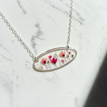 Sterling Silver Pink Blossom Necklace, 2 of 5