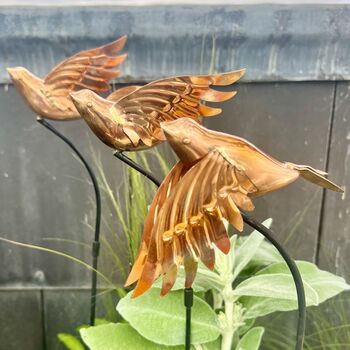 Handmade Copper Bird Garden Sculptures – Set Of Three, 5 of 7