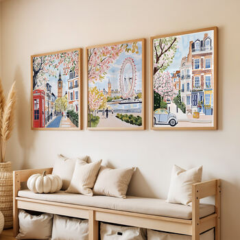 London Illustrated Posters Set Of Three – Big Ben, London Eye And Notting Hill, 2 of 5