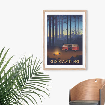 Go Camping Campervan Travel Poster Art Print, 4 of 8